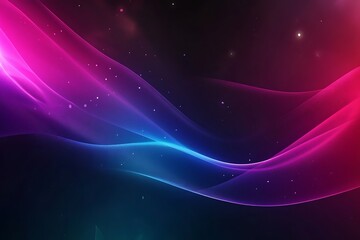 Fototapeta premium Abstract Wavy Lines with Pink and Blue Lights on a Black Background