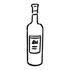 手書き　ワインボトル