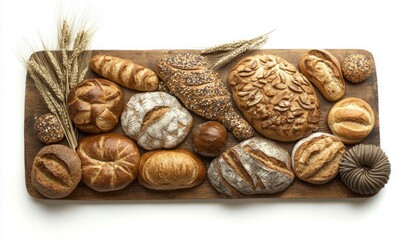 Fresh various wheat and rye handmade bread