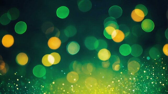 Abstract green themed light electric bokeh background