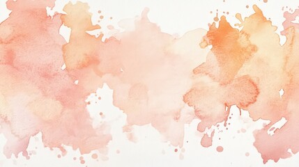 Abstract watercolor splashes in soft peach, blush pink, and light coral tones