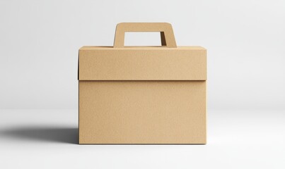 Kraft Paper Box with Handle Mockup