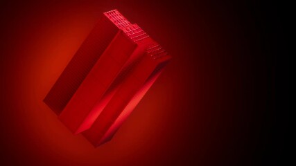 Container 40 tons 3 Left background 3d Red loop