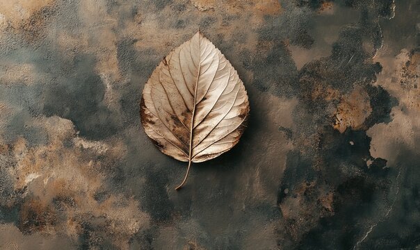 Overhead view of textured leaf konoha