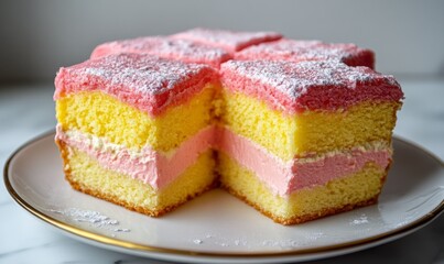 Homemade batten berg cake