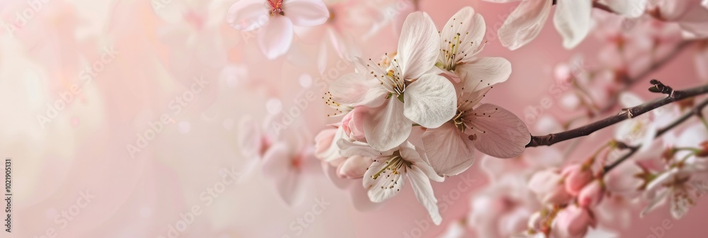 Aufkleber cherry blossoms bloom in soft pastels, creating an elegant atmosphere that captures the beauty of sp