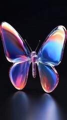 Fototapeta premium Iridescent butterfly wings art for modern design and decor