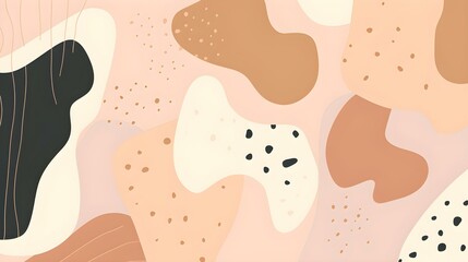 Seamless Background of abstract Shapes and Textures in rose gold Tones. Creative Wallpaper