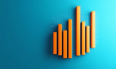 Fototapeta premium orange charts on blue background