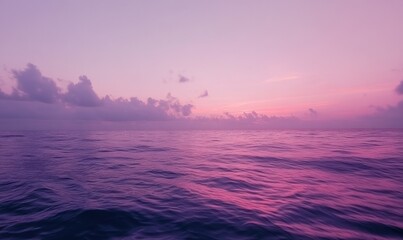 sea and sky in pastel violet and pink sunset colors