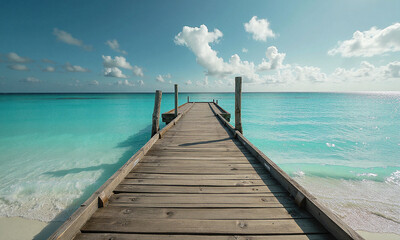 Fototapeta premium wooden pier on the sea