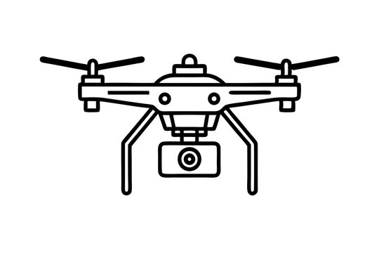 recommend clip art: Professional Drone Camera Line Art Vector Illustration
