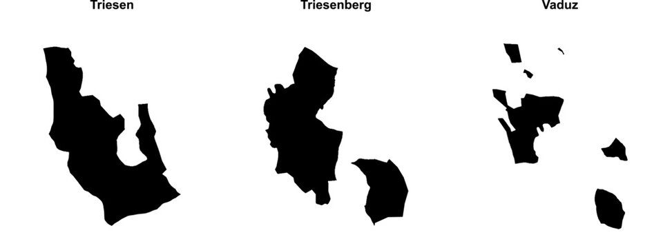 Triesen, Triesenberg, Vaduz outline maps