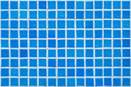 blue ceramic tile with 126 squares in rectangular form with white filling