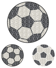 Glitter Soccer Football Clipart Set, with Outline and No Outline Options