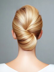 Naklejka premium French twist hairstyle, wedding hairstyle, photo for hairdresser catalogue