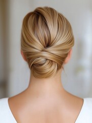 Fototapeta premium French twist hairstyle, wedding hairstyle, photo for hairdresser catalogue