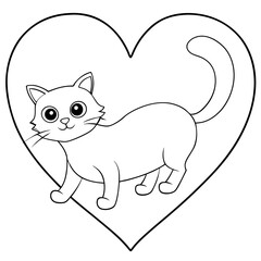cat with heart