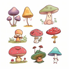 set of mushrooms
