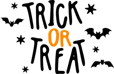 Trick or treat halloween lettering typography design