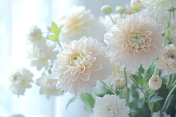 Elegant Display of Serene Flowers in Bright Light