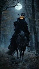 Fototapeta premium Halloween night mobile or instagram post background