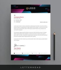 Dark Gradient Corporate Business Letterhead Design Professional Letterhead Template for Business Branding