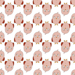 Seamless vector pattern with cute cartoon-style elements. Decorative texture for surface design.
