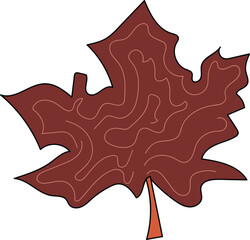 Vector illustration in cartoon style. A colorful plant leaf. 