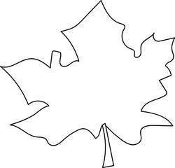 Vector illustration in cartoon style. Contour drawing. A plant leaf. 