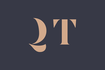 Abstract letter QT logo. This logo icon incorporate with abstract shape in the creative way. 