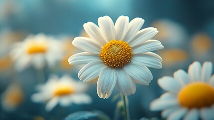 Close-Up of a Delicate White Daisy with a Yellow Center