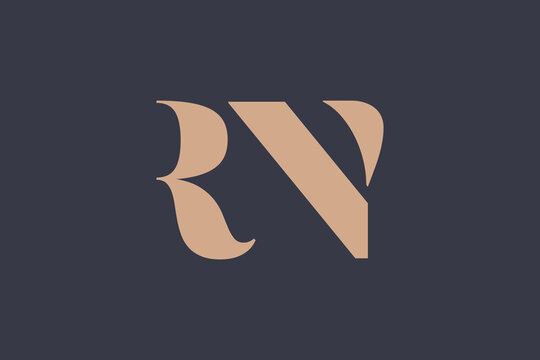Abstract letter RN logo. This logo icon incorporate with abstract shape in the creative way. 