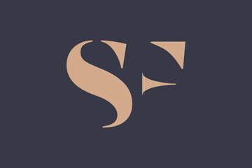Abstract letter SF logo. This logo icon incorporate with abstract shape in the creative way. 