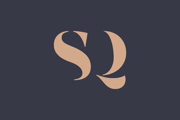 Naklejka premium Abstract letter SQ logo. This logo icon incorporate with abstract shape in the creative way. 