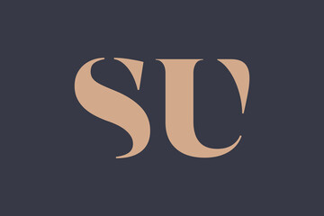 Abstract letter SU logo. This logo icon incorporate with abstract shape in the creative way. 