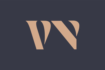 Fototapeta premium Abstract letter VN logo. This logo icon incorporate with abstract shape in the creative way. 