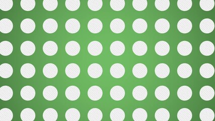 Animated motion background for golf theme using moving white ball icons on colorful video backdrop. Great for golfing coach and trainer message. 