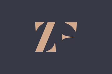 Abstract letter ZF logo. This logo icon incorporate with abstract shape in the creative way. 