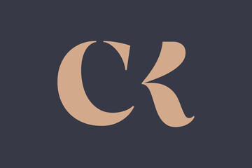 Abstract letter CK logo. This logo icon incorporate with abstract shape in the creative way. 