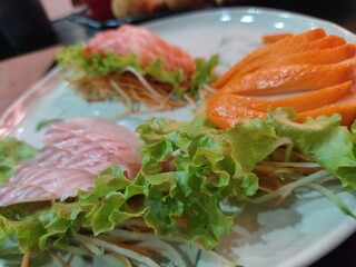 comida japonesa, frutos do mar, cortes, culinária, sushi, cru