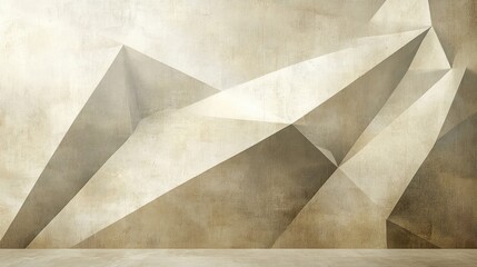 Abstract geometric textured wall with soft light.