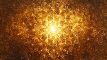 A complex, intricately detailed mandala design, with a radiant central point representing the self