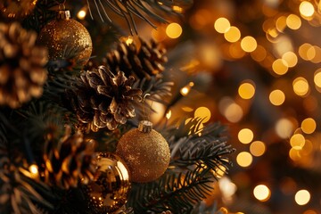 Step into the enchanting world of a Golden Christmas, filled with shimmering decorations, twinkling lights, and a festive atmosphere, bringing joy and warmth to the holiday season