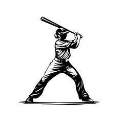 Illustration on the theme of baseball. Baseball player plays baseball. Sport.