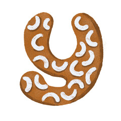 The letter of the alphabet with ginger cookies. A fun Christmas series for kids and baking lovers. A series of artworks