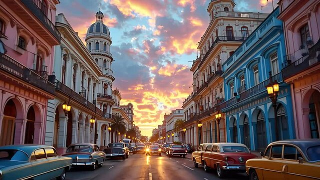 Sunset in Havana, Cuba
