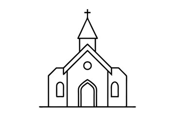 a minimalist church logo line art illustration icon logo