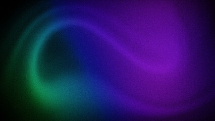 A captivating abstract gradient featuring deep shades of purple, blue, and green with flowing, wave-like patterns and a grainy texture, perfect for 4K backgrounds and creative projects