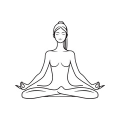 Lotus Position Yoga, Maditation, Yoga Line art, Yoga blue background, Yoga Color Vector, silhouette illustration
